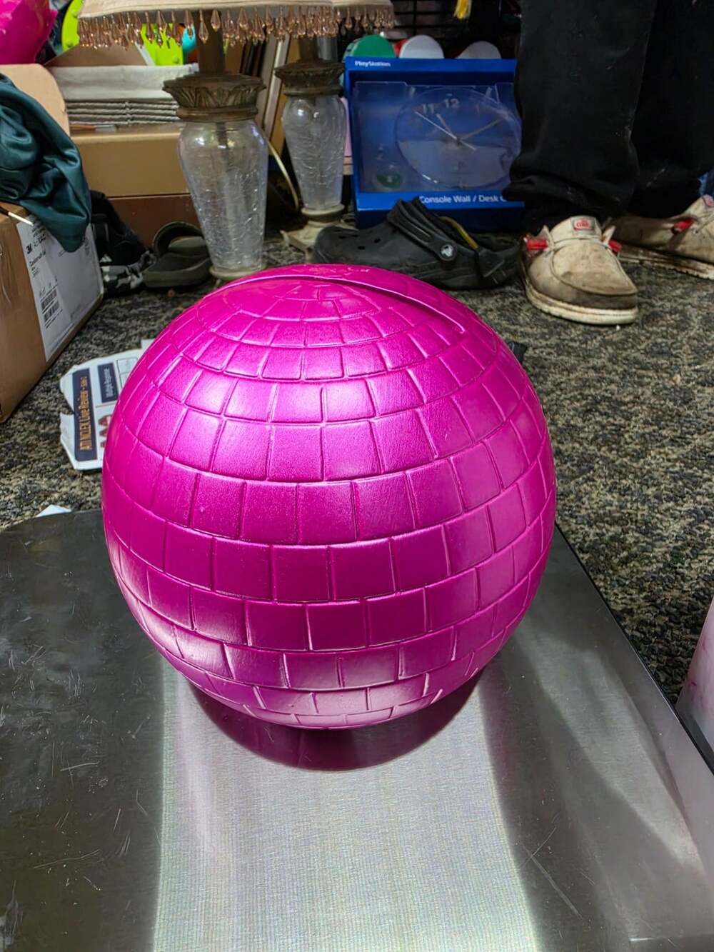 Pink Disco Ball Coin Bank Money Box